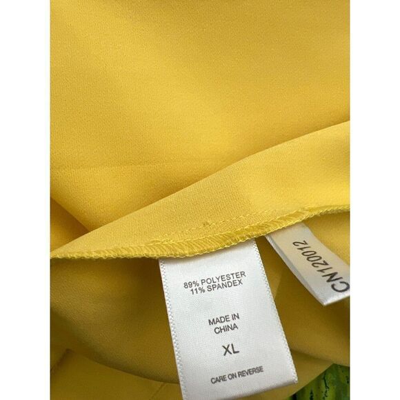 NWT York & Company Women Yellow Cold Shoulder Jumpsuit Size XL - Picture 9 of 9